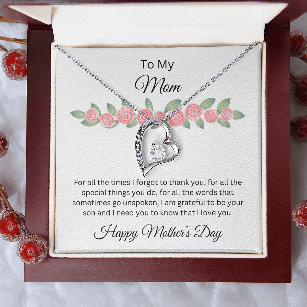 Forever Love Necklace/ To Mom Happy Mother's Day Love Son