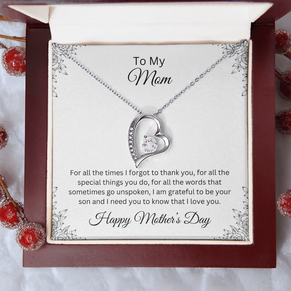 Forever Love Necklace/ To My Mom - Happy Mother's Day -Love Son