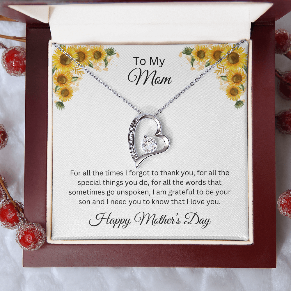 Forever Love Necklace/ To My Mom Happy Mother's Day Love, Son