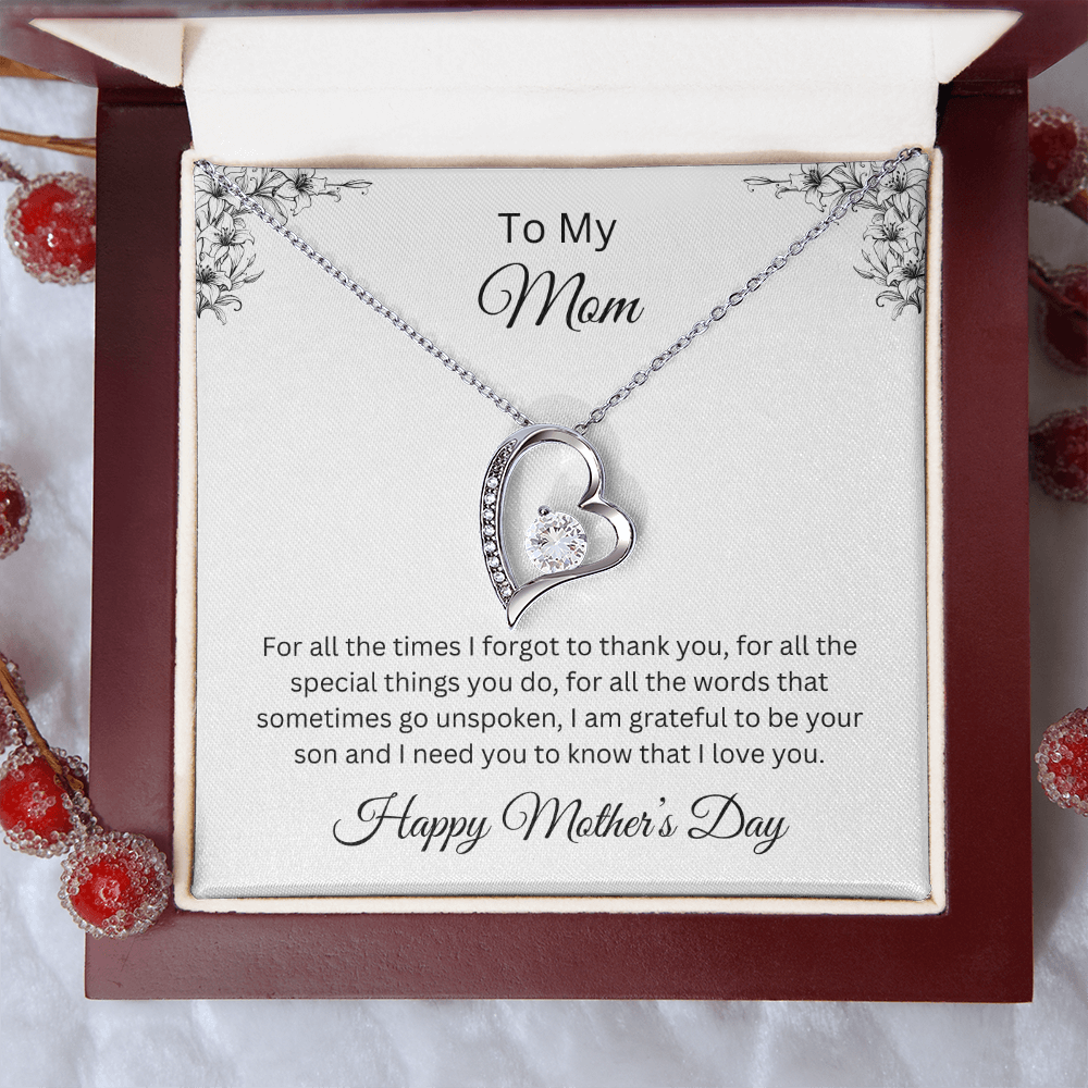 Forever Love Necklace/ To My Mom Happy Mother's Day Love Son