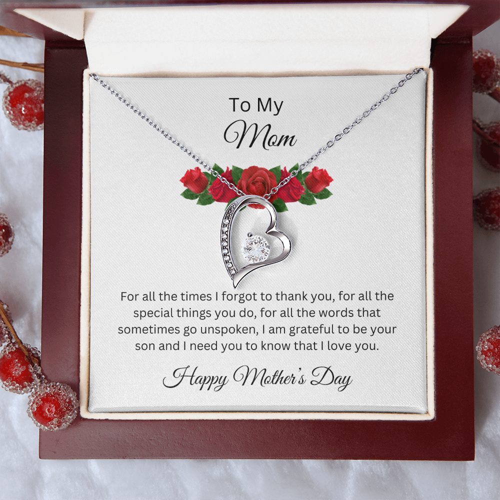 Forever Love Necklace/ To My Mom, Happy Mother's Day Love Son