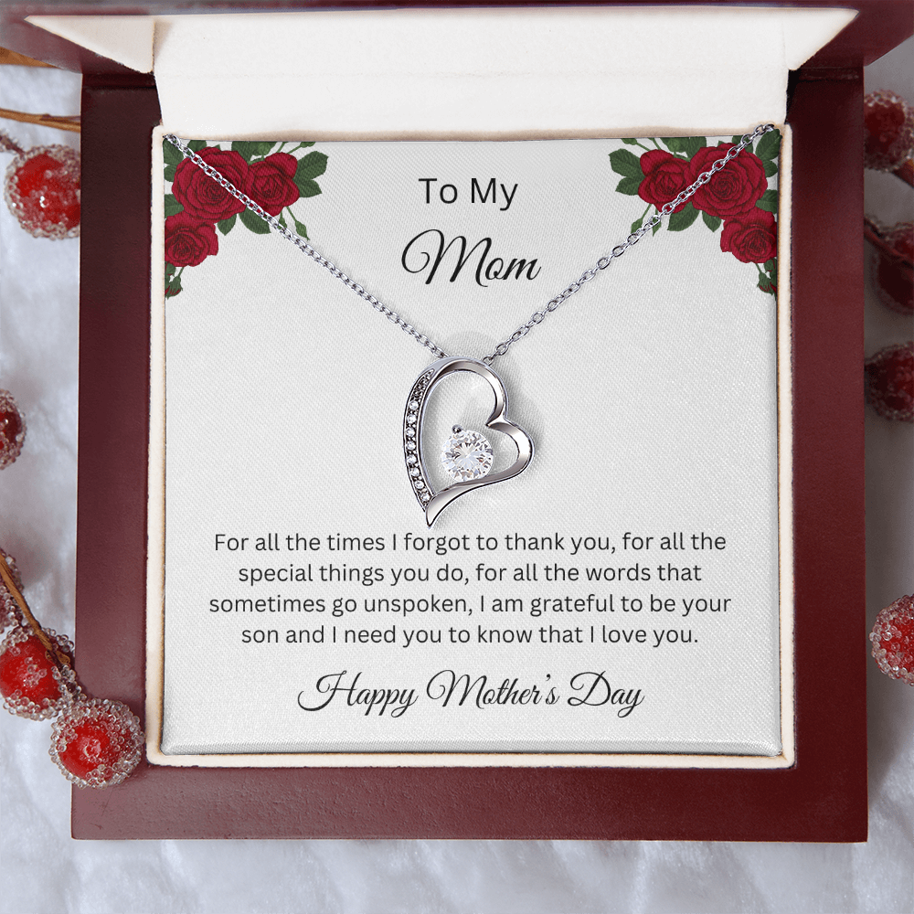 Forever Love Necklace/ To Mom, Happy Valentine's Day Love, Son