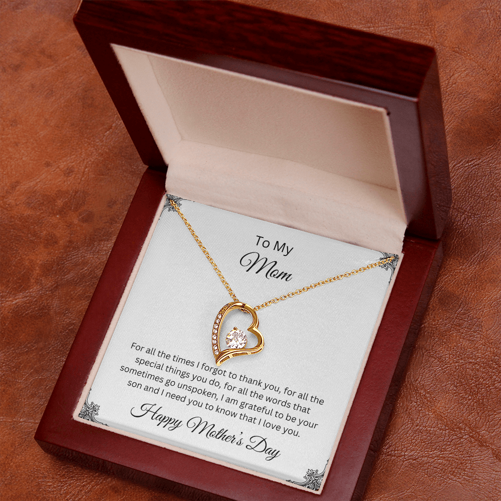 Forever Love Necklace/ To Mom Happy Mother's Day Love Son