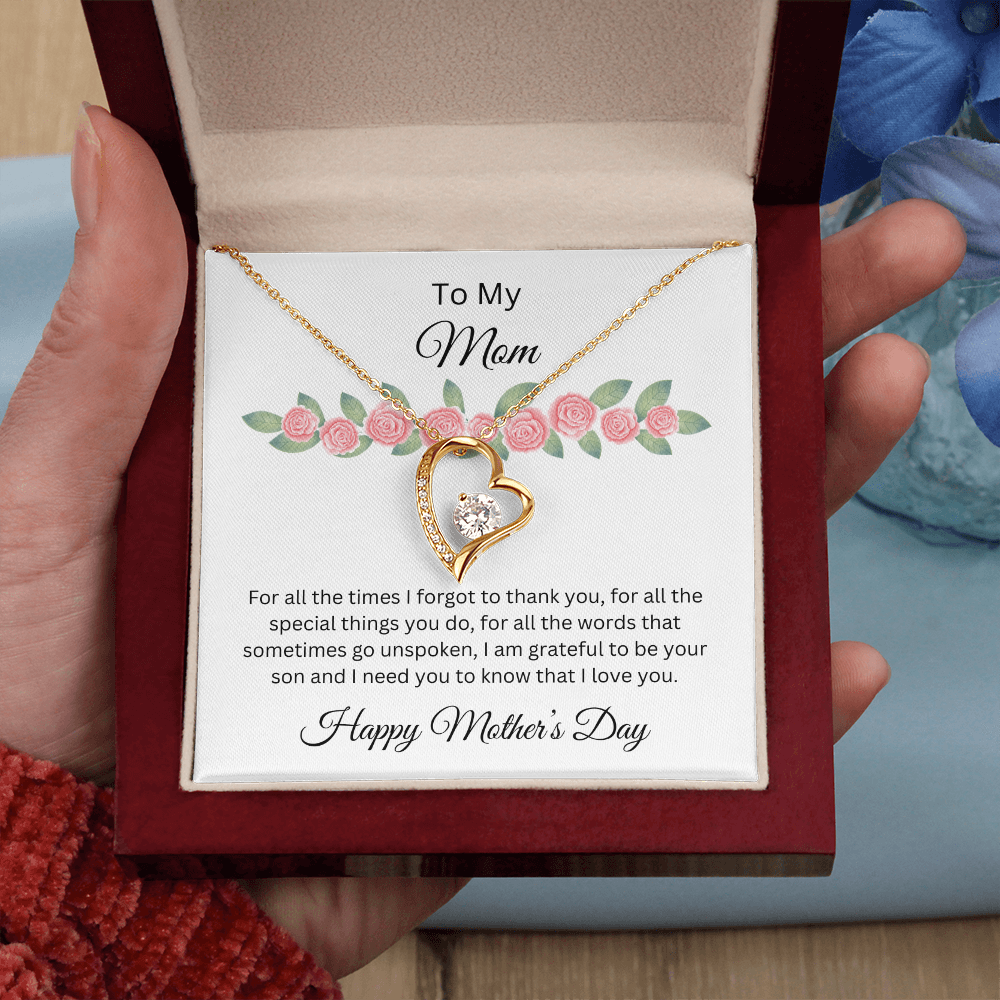 Forever Love Necklace/ To Mom Happy Mother's Day Love Son