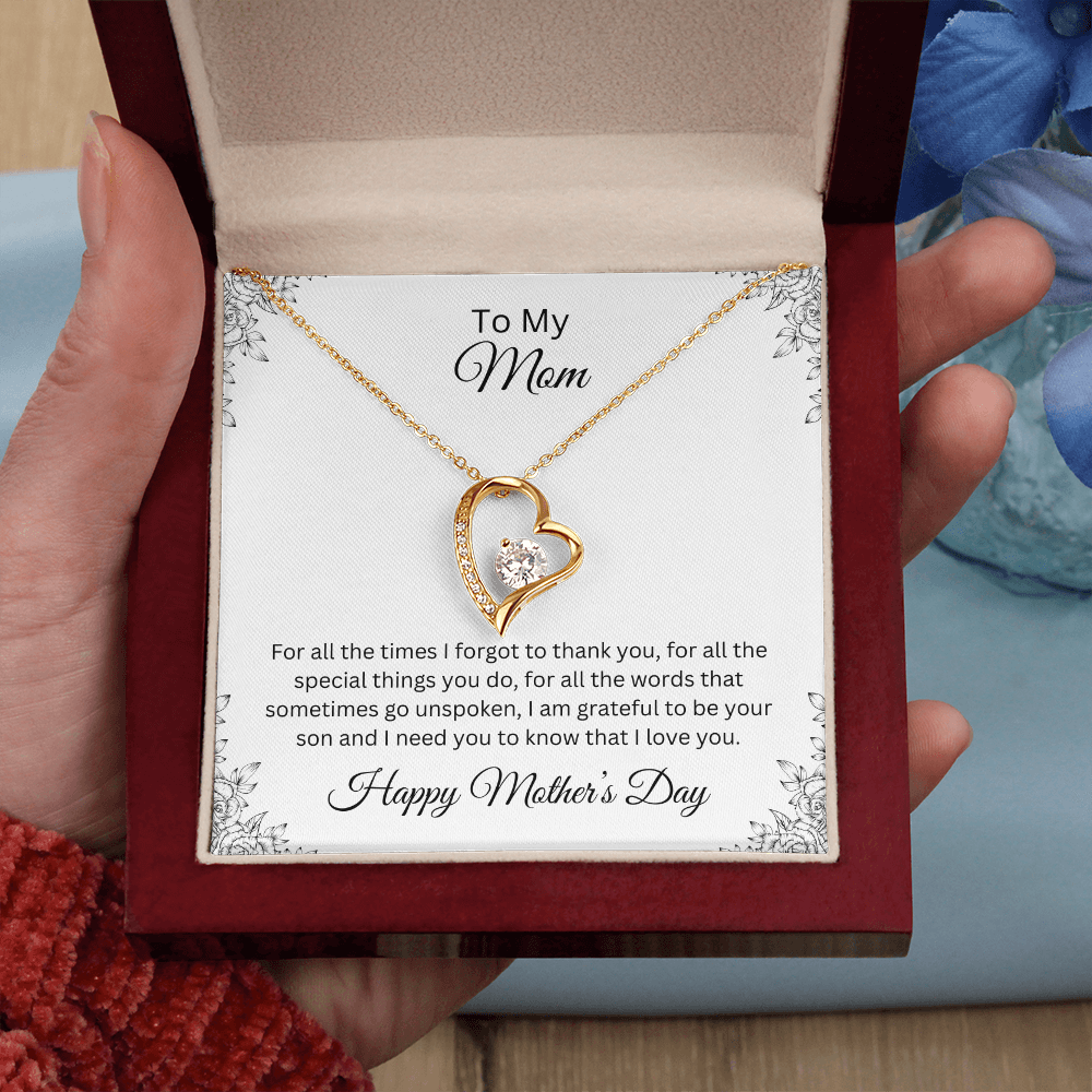 Forever Love Necklace/ To My Mom - Happy Mother's Day -Love Son