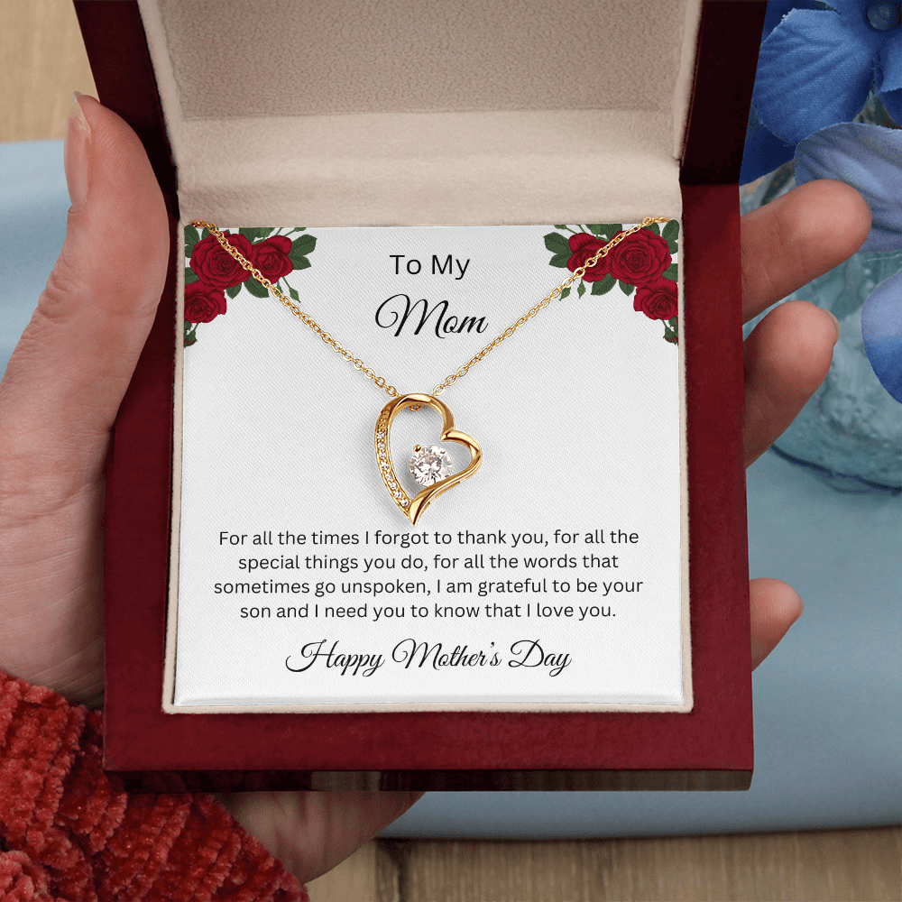 Forever Love Necklace/ To Mom, Happy Valentine's Day Love, Son