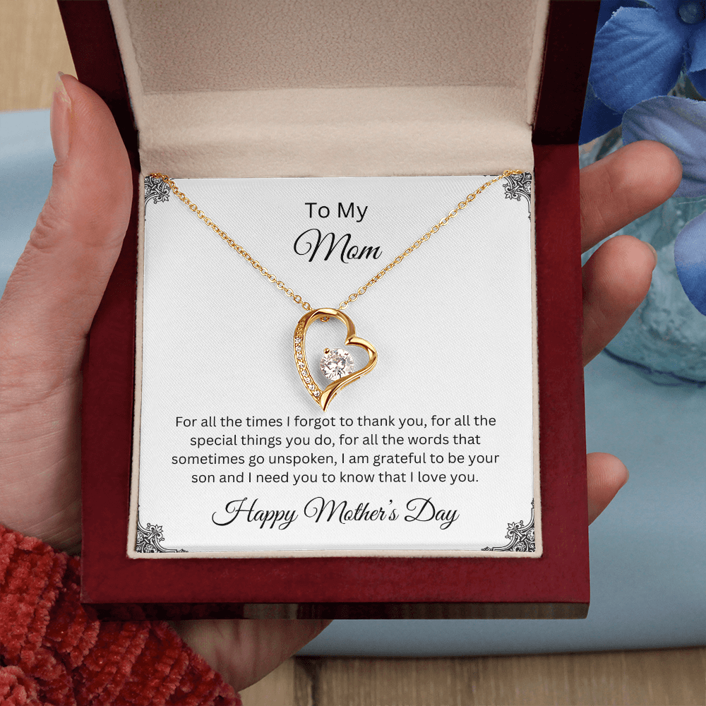 Forever Love Necklace/ To Mom Happy Mother's Day Love Son