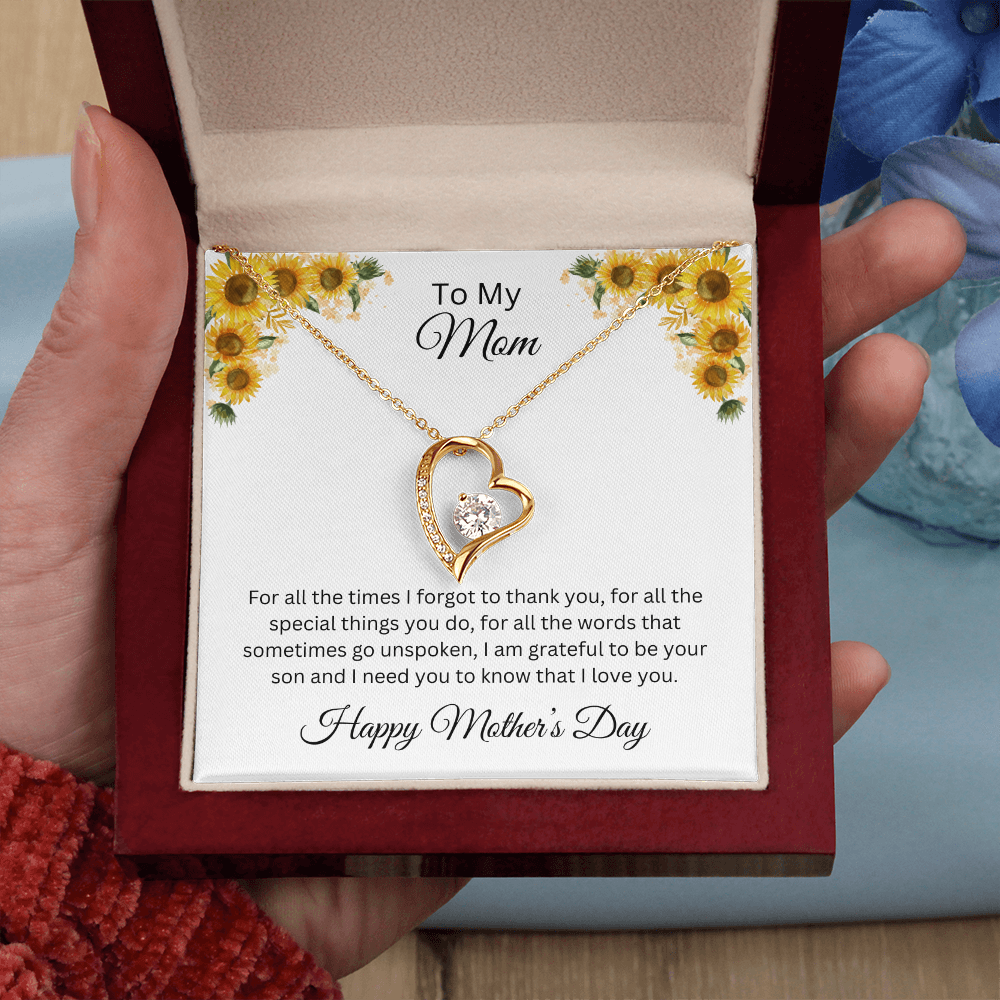 Forever Love Necklace/ To My Mom Happy Mother's Day Love, Son