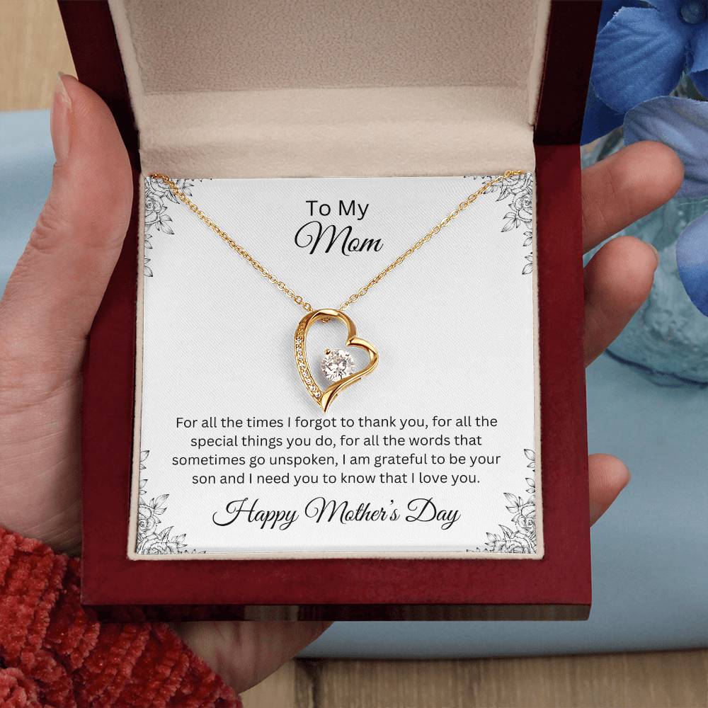 Forever Love Necklace/ To My Mom Happy Mother's Day Love, Son