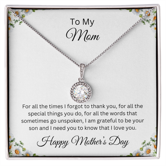 Eternal Love Necklace/To My Mom Happy Mother's Day Love Son