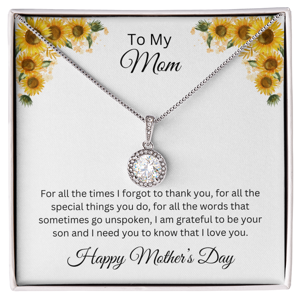 Eternal Love Necklace/ To My Mom /Happy Mother's Day /Love Son