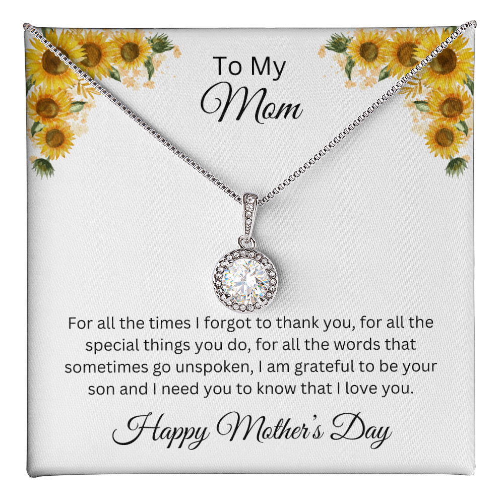 Eternal Love Necklace/ To My Mom /Happy Mother's Day /Love Son