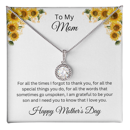 Eternal Love Necklace/ To My Mom /Happy Mother's Day /Love Son