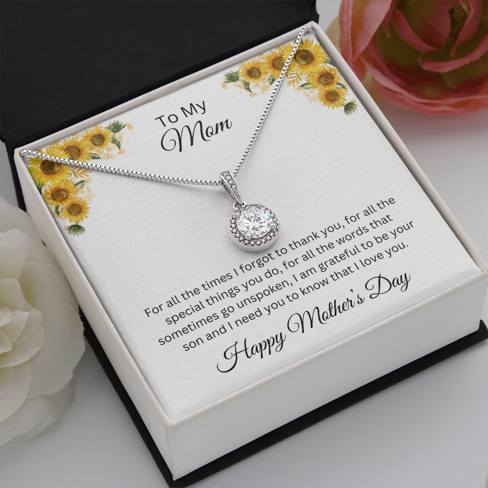 Eternal Love Necklace/ To My Mom /Happy Mother's Day /Love Son