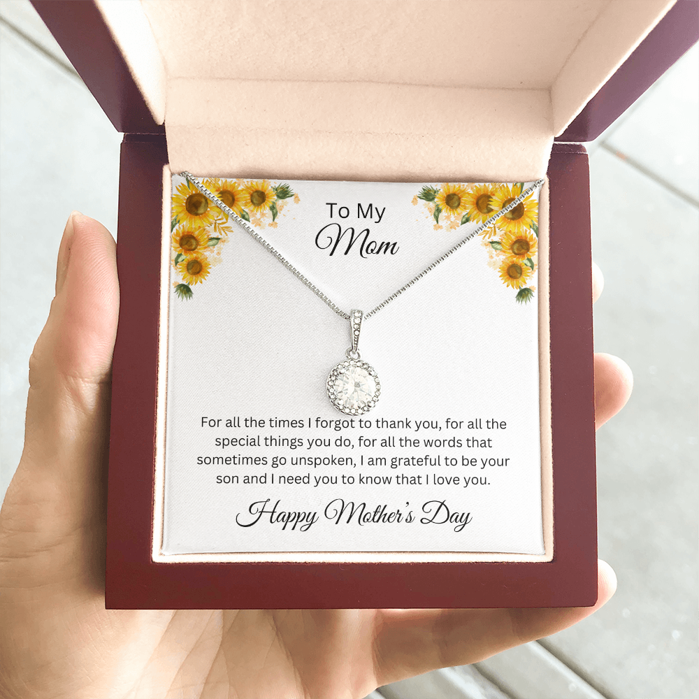 Eternal Love Necklace/ To My Mom /Happy Mother's Day /Love Son