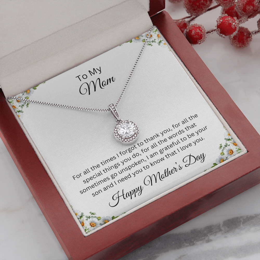 Eternal Love Necklace/To My Mom Happy Mother's Day Love Son