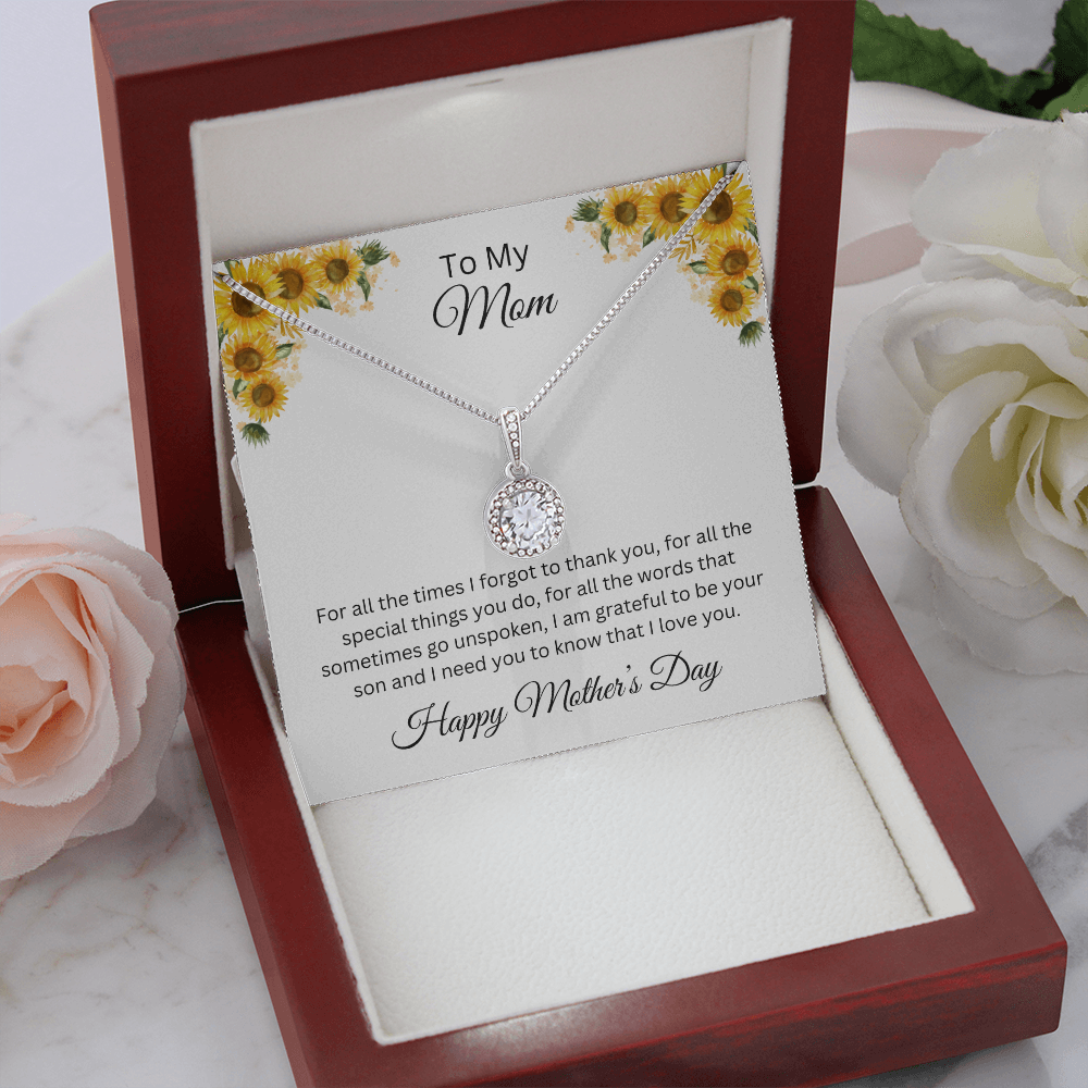 Eternal Love Necklace/ To My Mom /Happy Mother's Day /Love Son