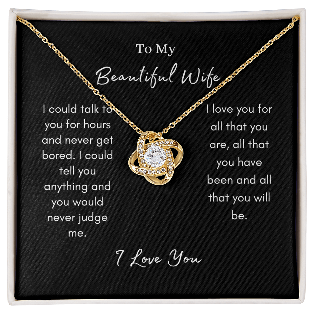 To My Beautiful Wife/ Love Knot Necklace