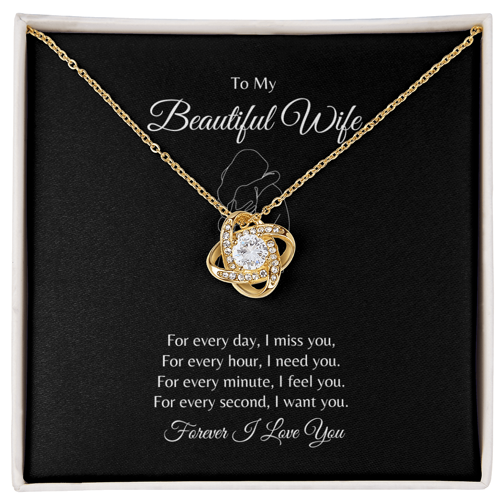 To My Beautiful Wife/ Love Knot Necklace