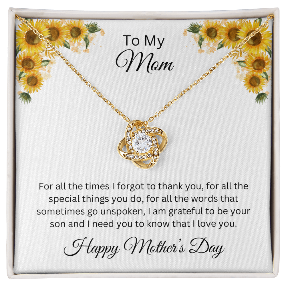 Love Knot Necklace/ To My Mom Happy Mother'sDay Love Son