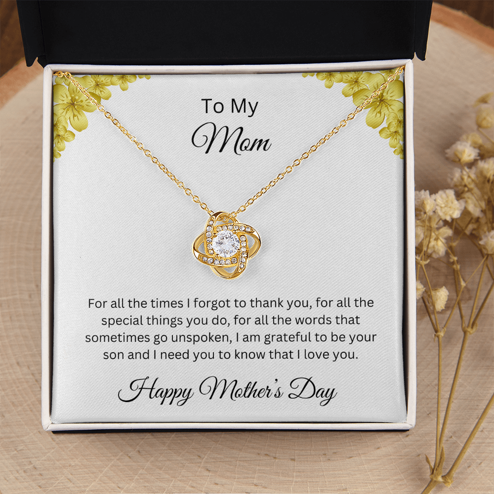 Love Knot Necklace/ To My Mom Happy Mother's Day Love Son