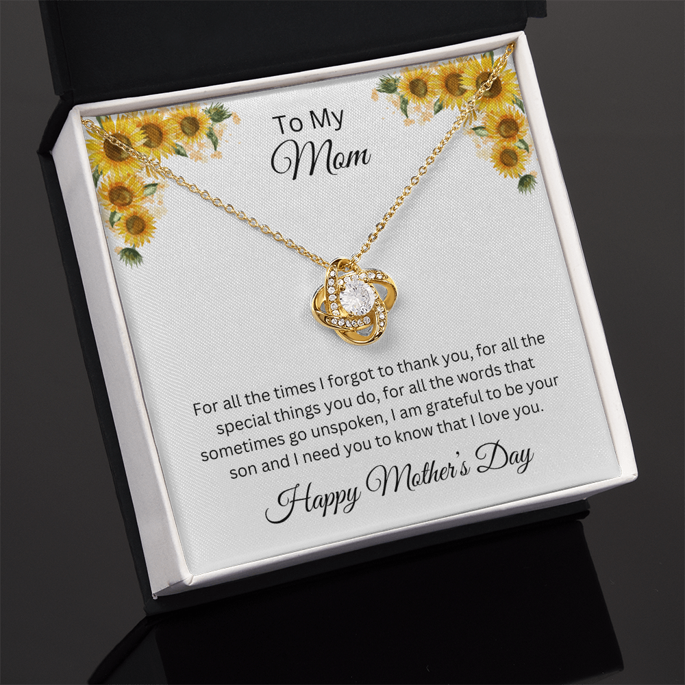 Love Knot Necklace/ To My Mom Happy Mother'sDay Love Son