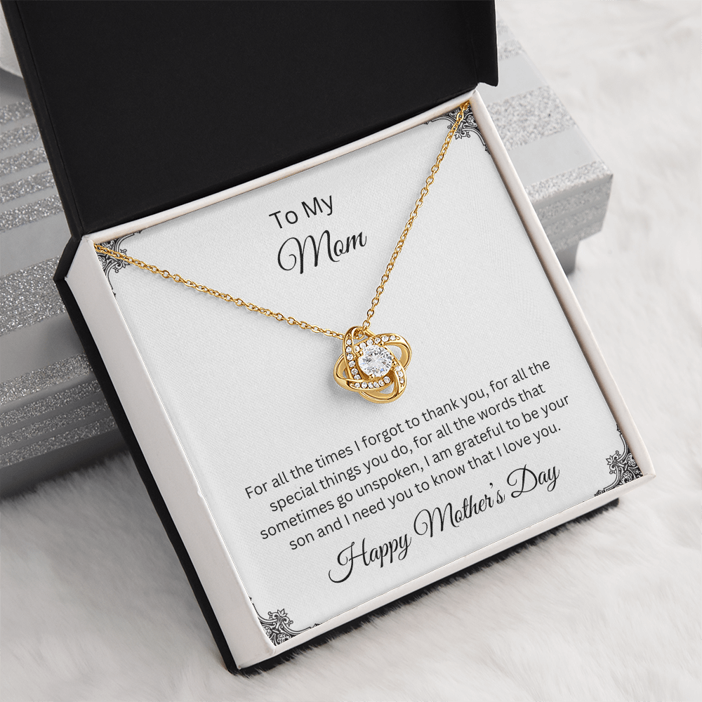 Love Knot Necklace/To My Mom Happy Mother's Day Love Son