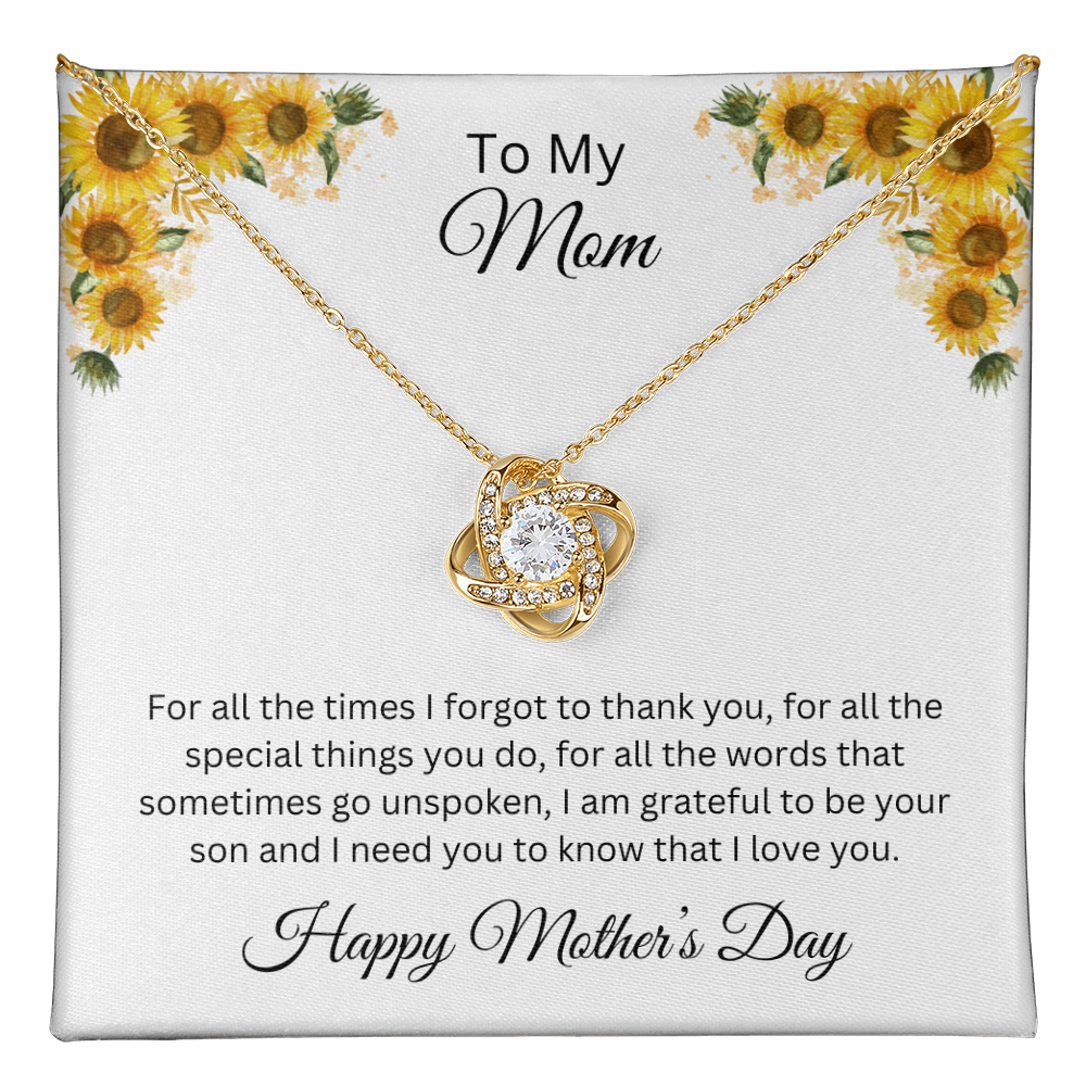 Love Knot Necklace/ To My Mom Happy Mother'sDay Love Son