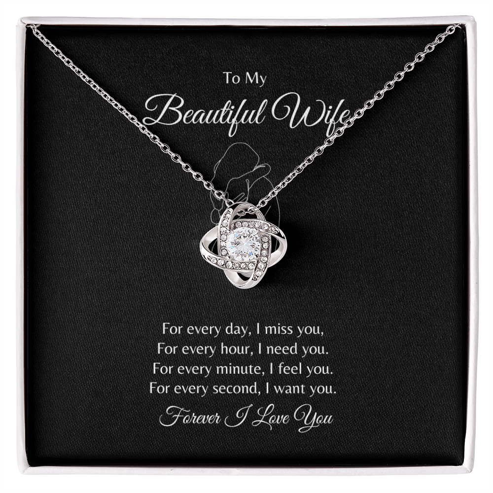 To My Beautiful Wife/ Love Knot Necklace