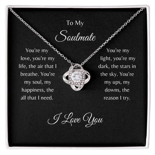 To My Soulmate/ Love Knot Necklace-Never Ending Bond