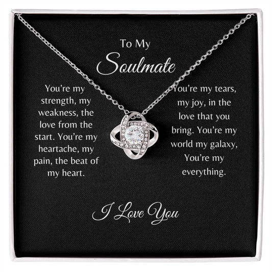 To My Soulmate/ Love Knot Necklace- Unbreakable bond