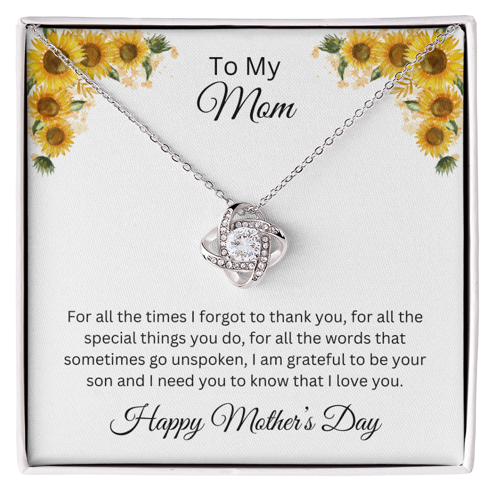 Love Knot Necklace/ To My Mom Happy Mother'sDay Love Son