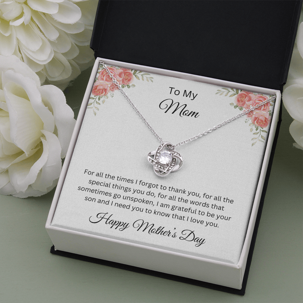 Love Knot Necklace/To My Mom Happy Mother's Day Love Son