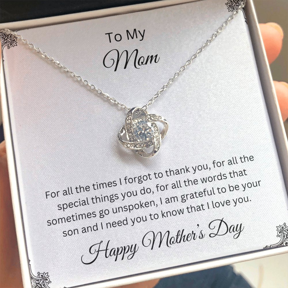 Love Knot Necklace/To My Mom Happy Mother's Day Love Son