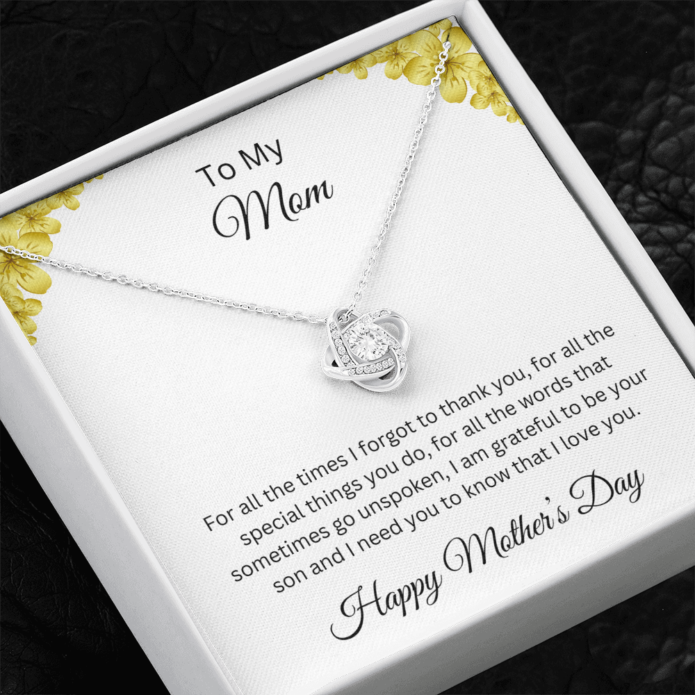 Love Knot Necklace/ To My Mom Happy Mother's Day Love Son