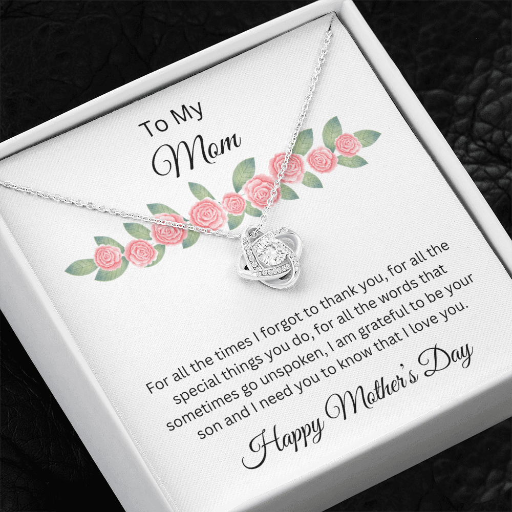 Love Knot Necklace/To My Mom Happy Mother's Day Love Son