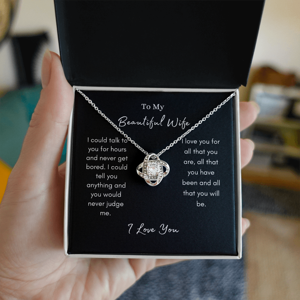 To My Beautiful Wife/ Love Knot Necklace