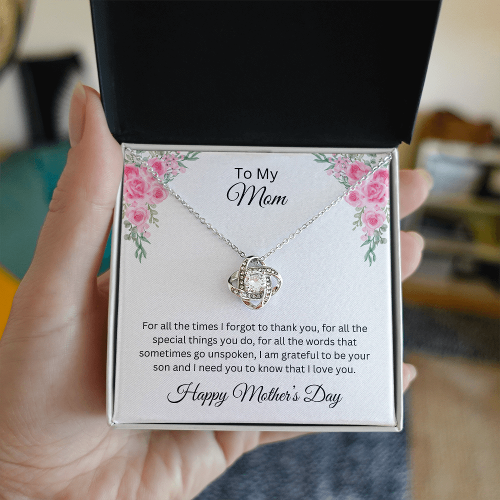 Love Knot Necklace/To My Mom Happy Mother's Day Love Son