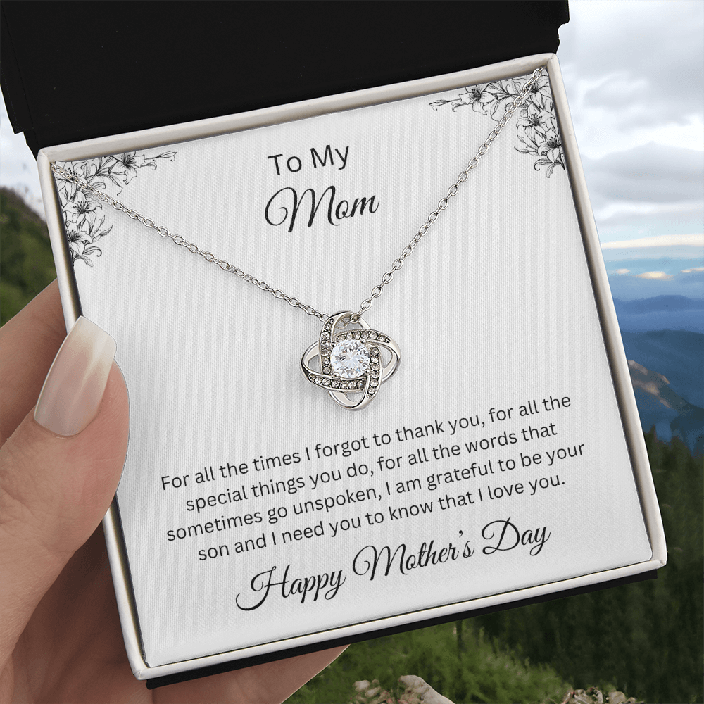 Love Knot Necklace/To My Mom Happy Mother's Day Love Son