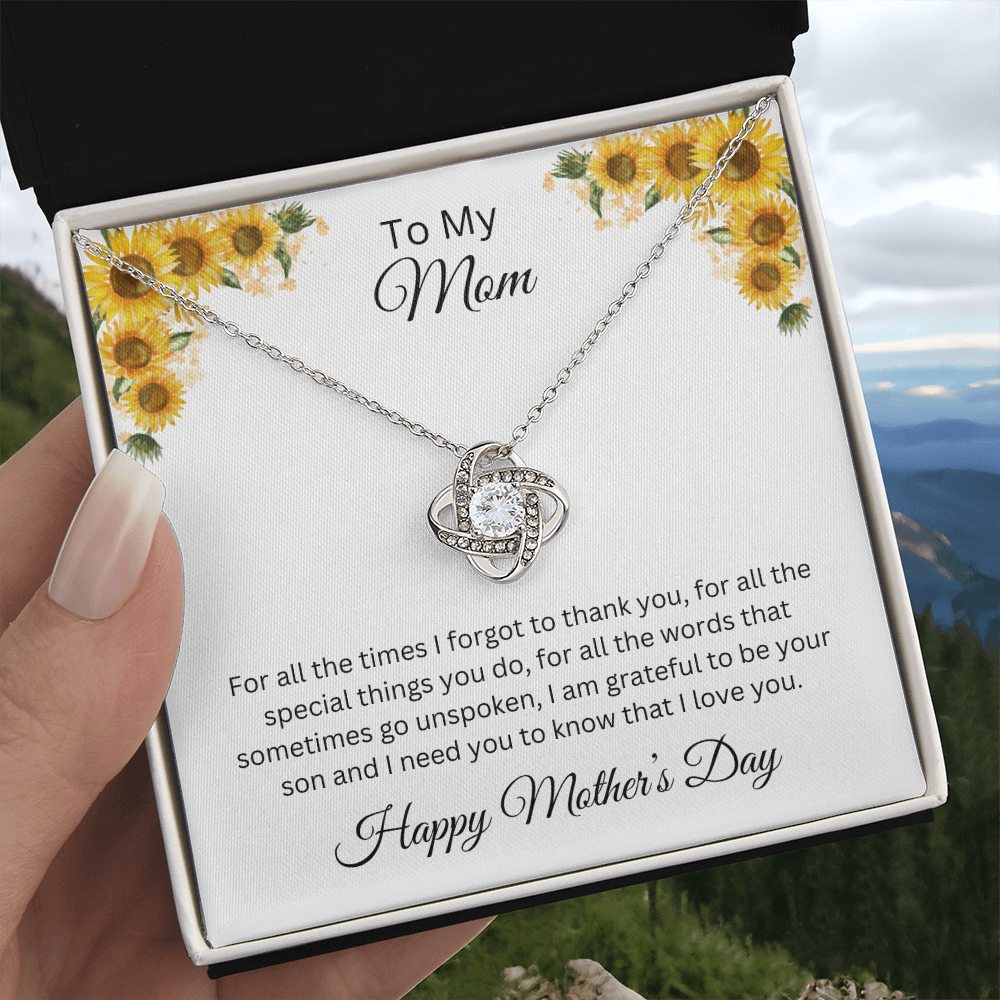 Love Knot Necklace/ To My Mom Happy Mother'sDay Love Son