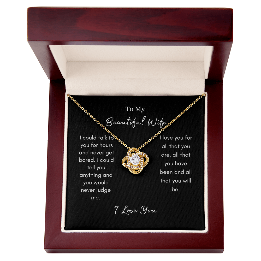 To My Beautiful Wife/ Love Knot Necklace