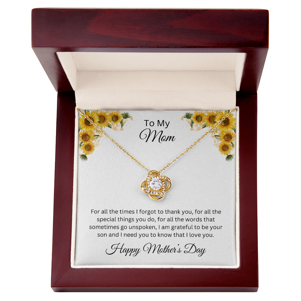 Love Knot Necklace/ To My Mom Happy Mother'sDay Love Son