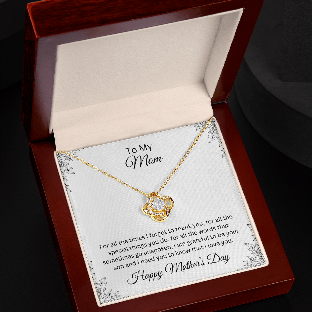 Love Knot Necklace/To My Mom Happy Mother's Day Love Son