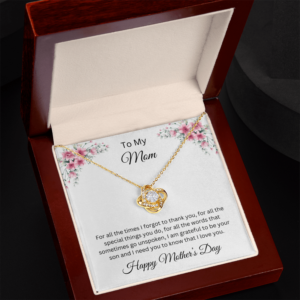 Love Knot Necklace/To My Mom Happy Mother's Day Love Son