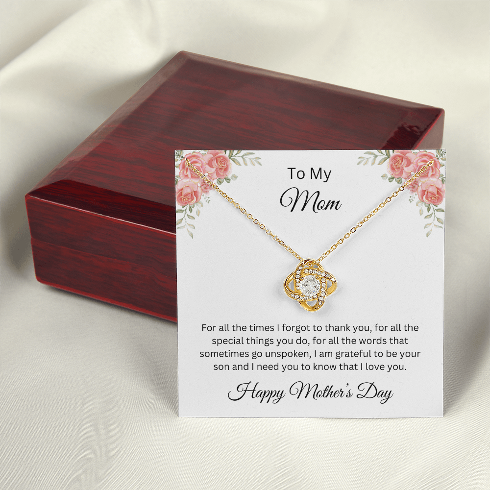 Love Knot Necklace/To My Mom Happy Mother's Day Love Son