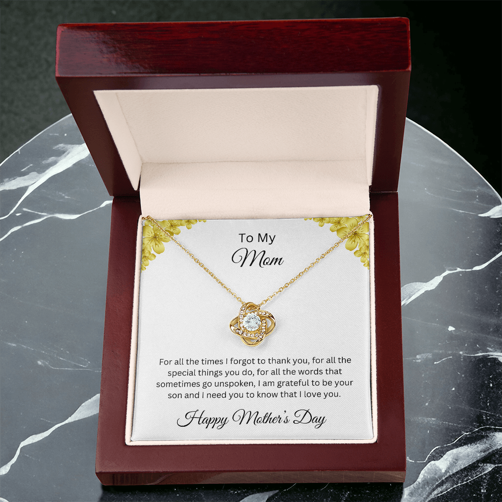 Love Knot Necklace/ To My Mom Happy Mother's Day Love Son