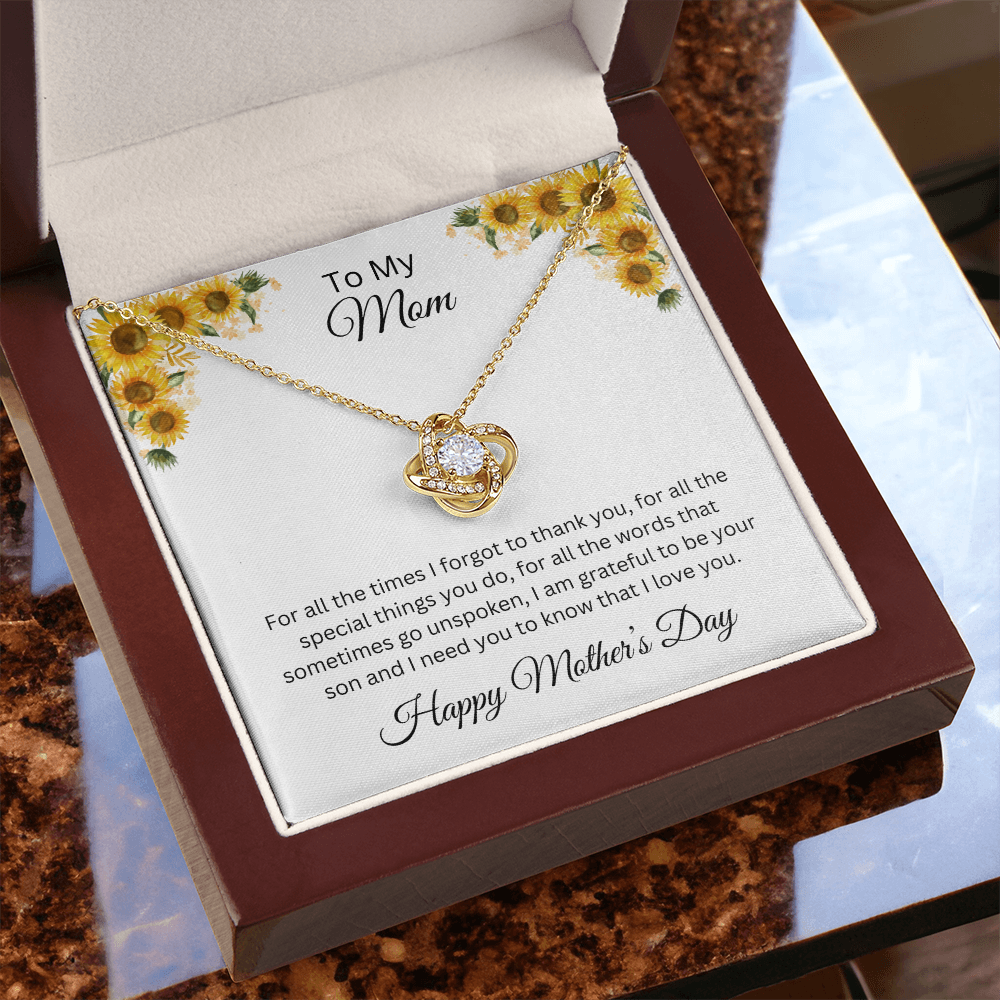 Love Knot Necklace/ To My Mom Happy Mother'sDay Love Son