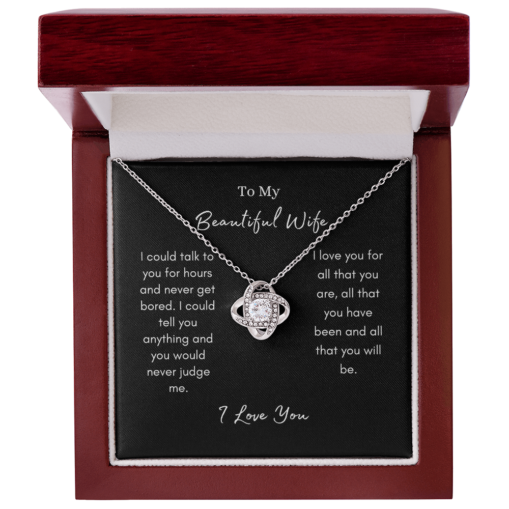 To My Beautiful Wife/ Love Knot Necklace