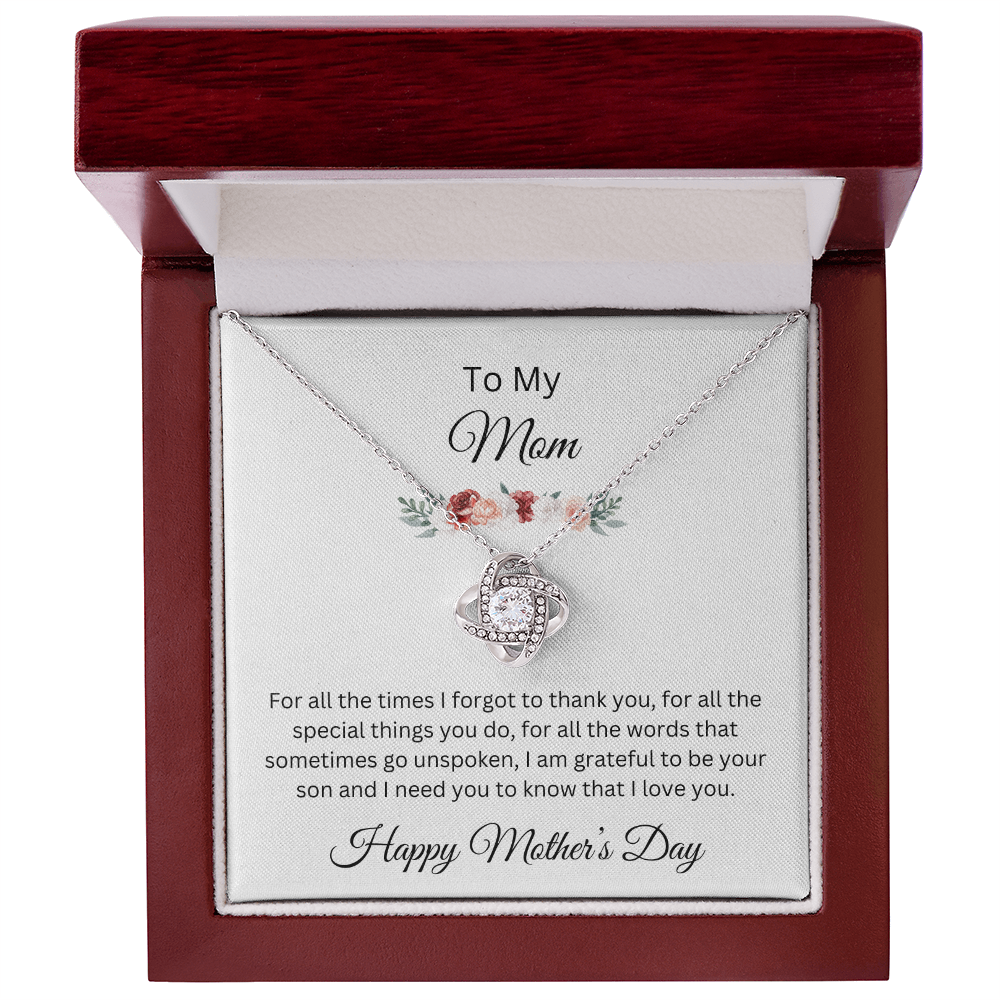 Love Knot Necklace/To My Mom Happy Mother's Day Love Son