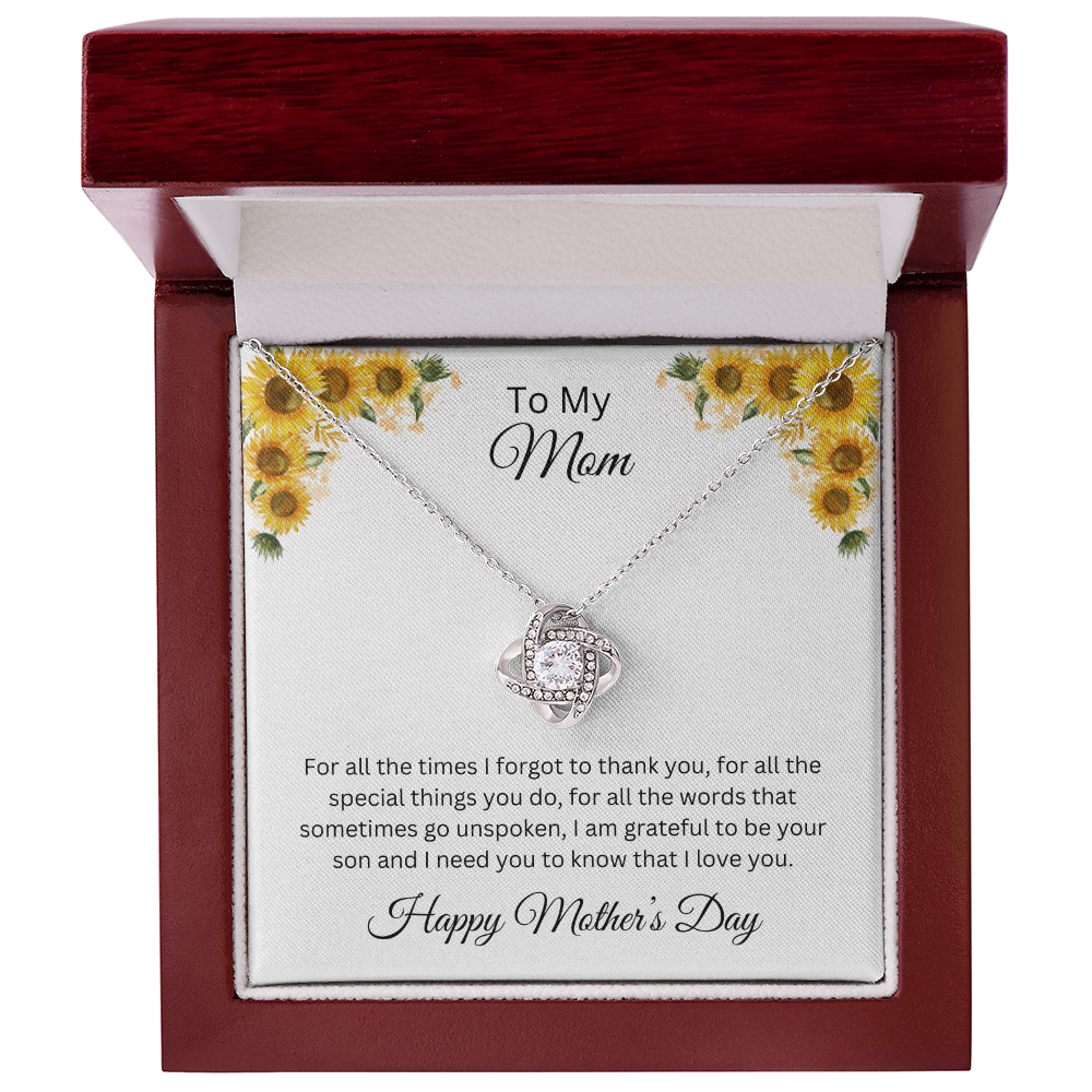 Love Knot Necklace/ To My Mom Happy Mother'sDay Love Son